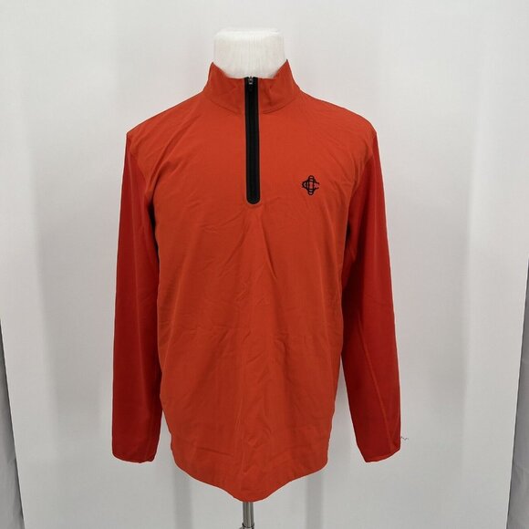 Nike Golf Tour Performance Dri-Fit Orange Men's Pullover Jacket M Medium - Picture 2 of 10